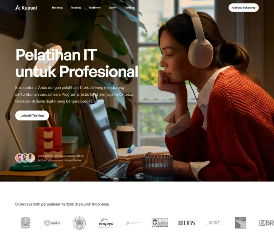 Website Kuasai, Pelatihan IT untuk Profesional buatan Seenau Digital